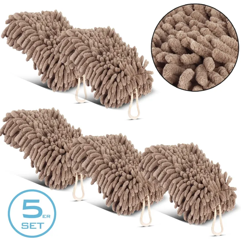 Steelworks Chenille cleaning cloth 5-Set 19 x 13 cm microfiber sponge | Microfiber cloth | Auto -Wamm | Mikrofaser towel |...