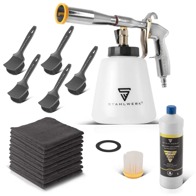 Universal-Gewinde- Steelworks compressed air cleaning gun RP-92 ST set 1 liter breit einsetzbar cleaners, rim brushes and ...