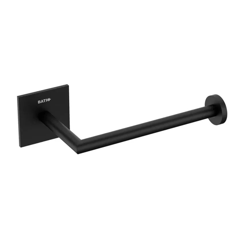 Rollenhalter zum Aufkleben aus der Kollektion 'Stick' von Cosmic aus schwarz lackiertem Messing - Ohne Deckel