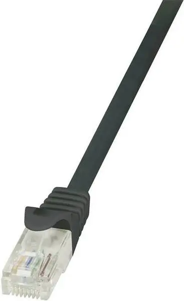 LogiLink CP1033U RJ45 Netzwerkkabel, Patchkabel CAT 5e U/UTP 1.00 m Schwarz mit Rastnasenschutz 1 St.