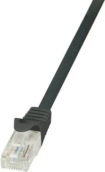 LogiLink CP1083U RJ45 Netzwerkkabel, Patchkabel CAT 5e U/UTP 7.50 m Schwarz mit Rastnasenschutz 1 St.