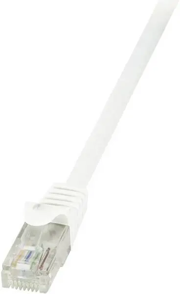 LogiLink CP2021U RJ45 Netzwerkkabel, Patchkabel CAT 6 U/UTP 0.50 m Weiß mit Rastnasenschutz 1 St.