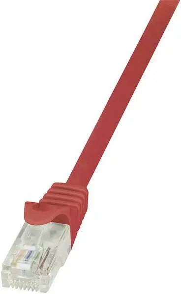 LogiLink CP2034U RJ45 Netzwerkkabel, Patchkabel CAT 6 U/UTP 1.00 m Rot mit Rastnasenschutz 1 St.