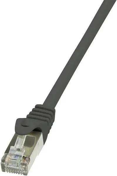 LogiLink CP2063S RJ45 Netzwerkkabel, Patchkabel CAT 6 F/UTP 3.00 m Schwarz mit Rastnasenschutz 1 St.