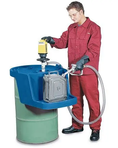 DENIOS Schutzs-Abfüllpodest für 200-Liter-Spundlochfässer aus Stahl 164361