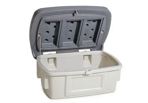 DENIOS Universalbehälter Typ UB 100 aus Kunststoff (PE) 100 Liter Volumen Deckel grau 248497
