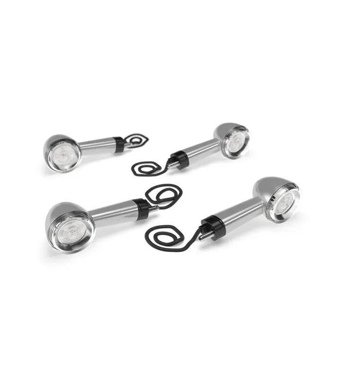Blinker LED für HNTR 350 / Meteor 350 (Set von 4) - Silber mit Verkabelung und Schalter