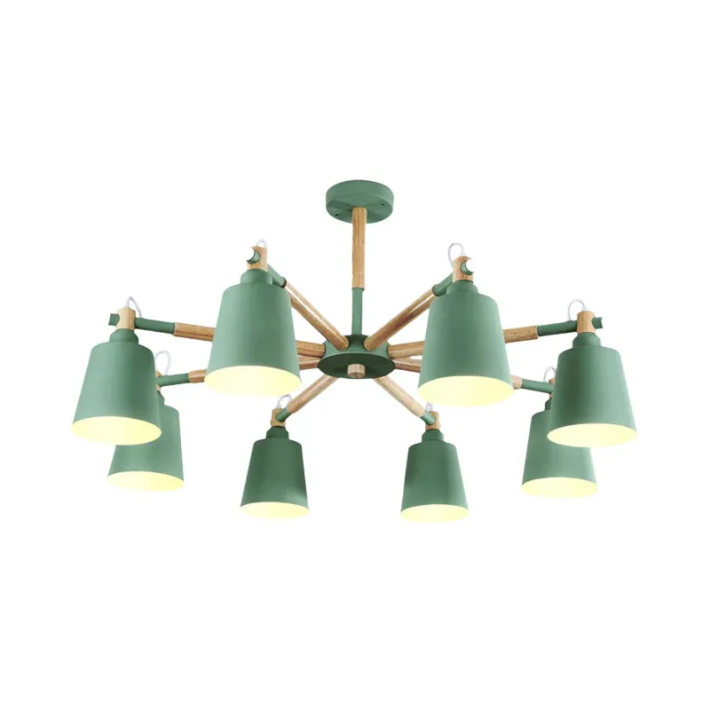 Tapered Shade Living Hängelampe Metall 8 Glühbirnen Moderne Pendelbeleuchtung 12V/24V kompatibel