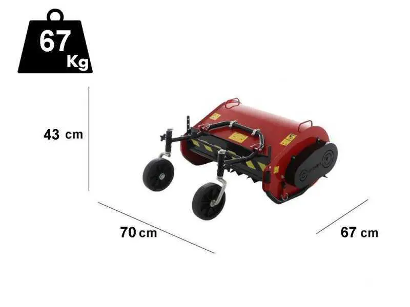 Mulcher für Einachsschlepper schwere Einsätze 60 cm mit 2 Rädern mindestens 8 PS mit 2-Jahres-Garantie