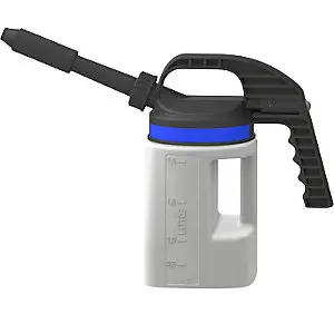 PE-Universalabfüllkanne LubriFlex, mit 2 Ausläufen, Volumen 2 l. - Passgenau für viele Modelle